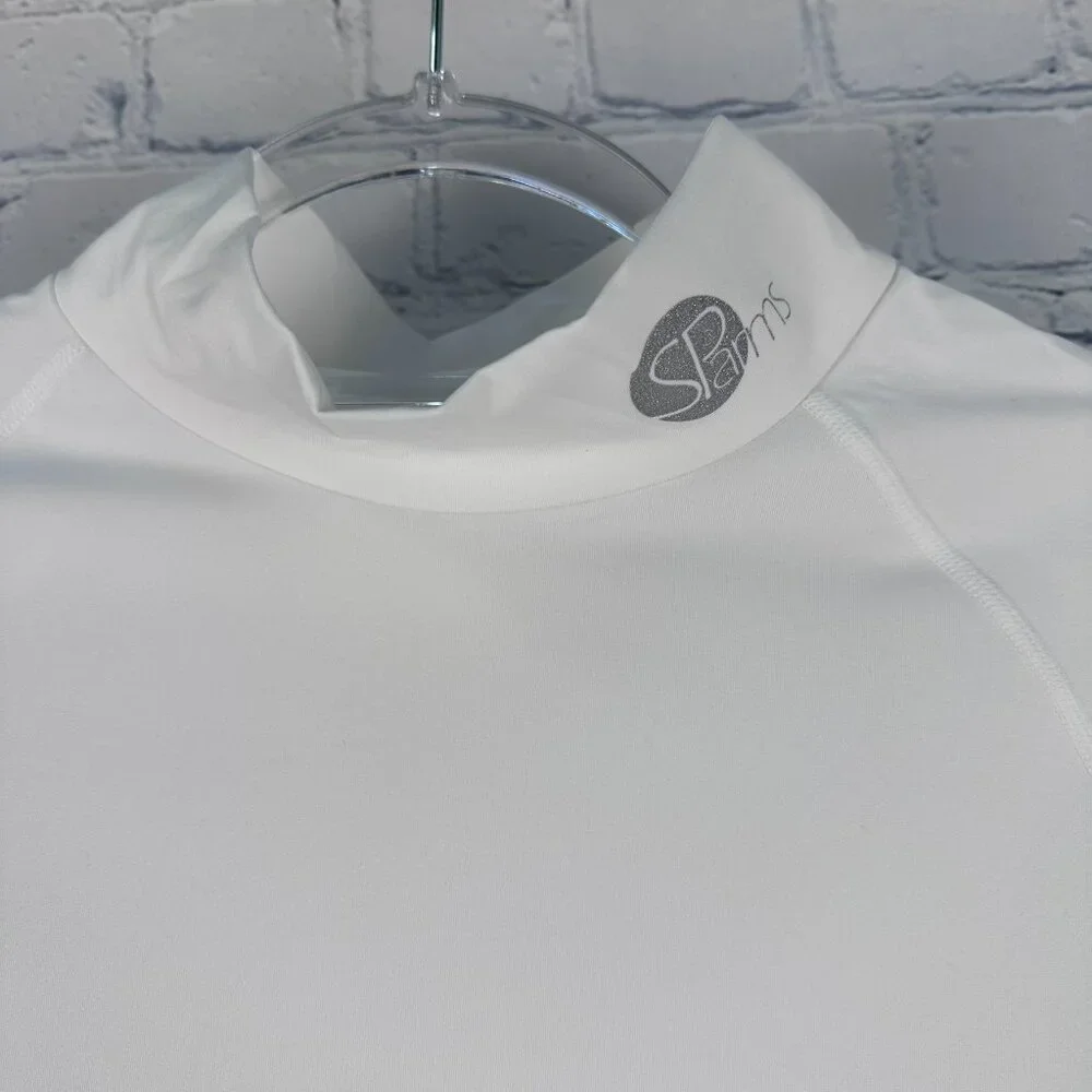 SParms Men's High‎ Neck Sun Protection Breathable Body Shirt, Size XL, White